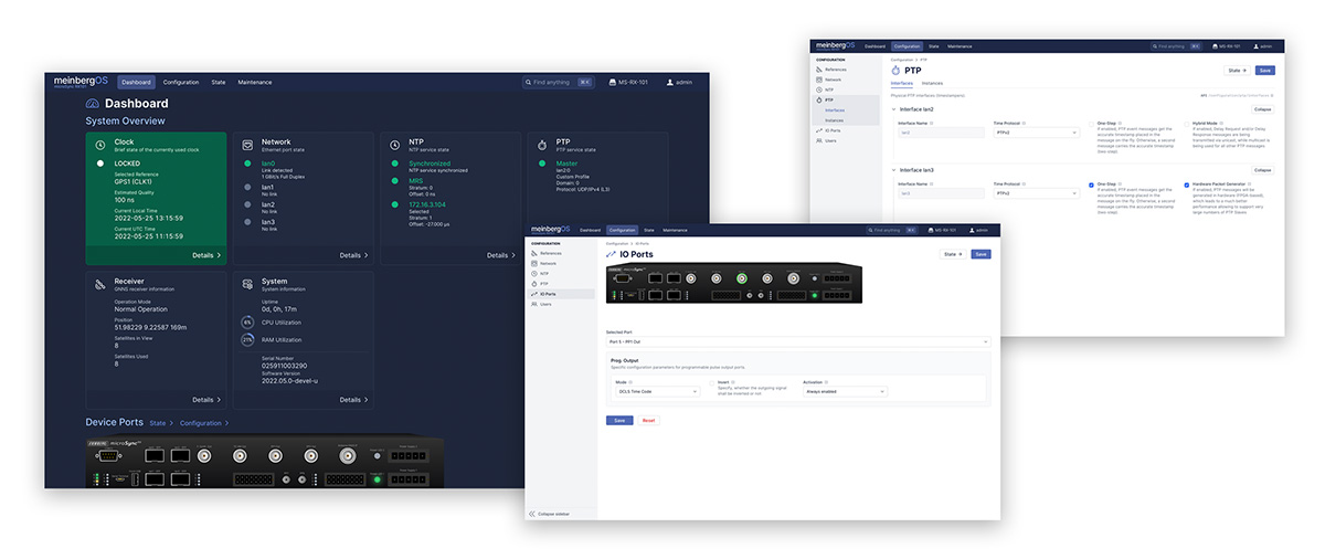meinbergOS Dashboard